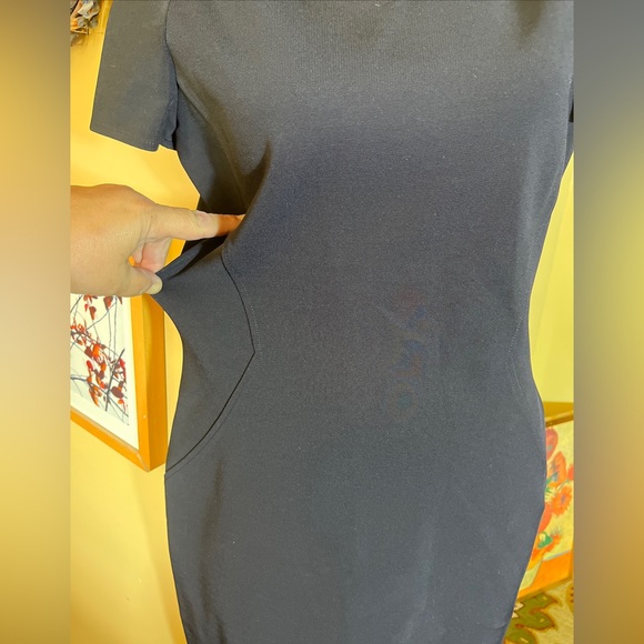 LAFAYETTE 148 Size 8 LBD Black Dress Slim Control Stretch Mesh Peek-a-Boo Sexy - Picture 12 of 16